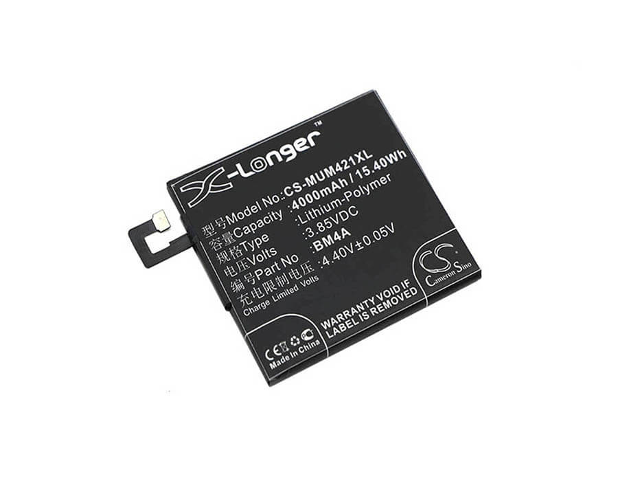 3.85V, 4000mAh, Li-Polymer Battery fits Xiaomi, 2016020, 2016021, 15.4Wh