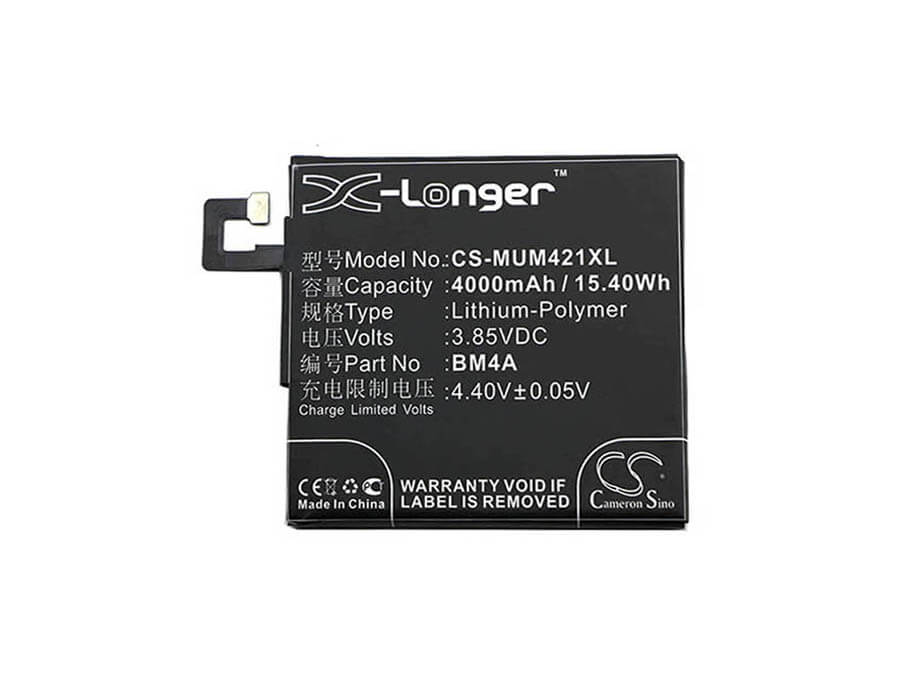 3.85V, 4000mAh, Li-Polymer Battery fits Xiaomi, 2016020, 2016021, 15.4Wh