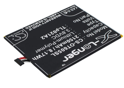 3.8V, 2150mAh, Li-Polymer Battery fits Alcatel, One Touch Idol 2s, Ot-6050, 8.17Wh