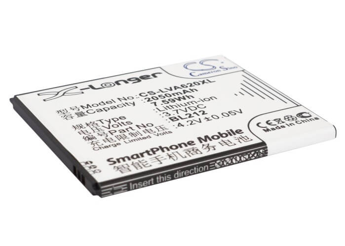 3.7V, 2050mAh, Li-ion Battery fits Lenovo, A620t, A628t, 7.585Wh