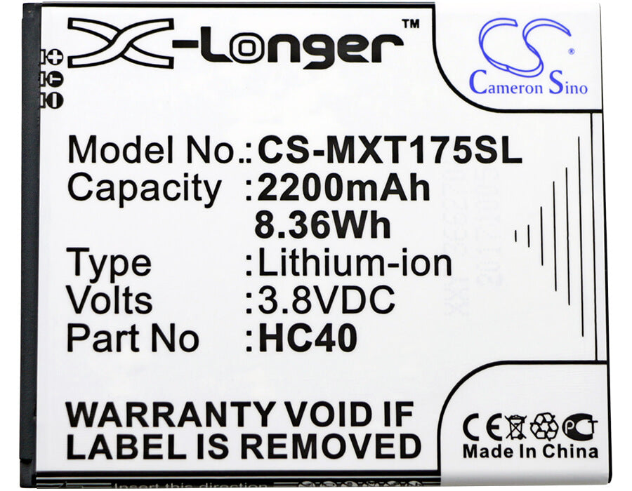 3.8V, 2200mAh, Li-ion Battery fits Motorola, M2998, M2c63, 8.36Wh