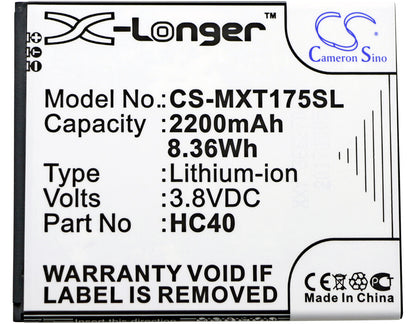 3.8V, 2200mAh, Li-ion Battery fits Motorola, M2998, M2c63, 8.36Wh