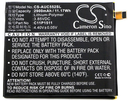 3.85V, 2900mAh, Li-Polymer Battery fits Asus, Zd552kl, Ze552kl, 11.165Wh
