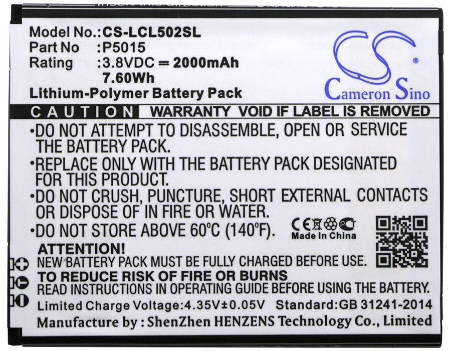 3.8V, 2000mAh, Li-Polymer Battery fits Logicom, L-ite 502, 7.6Wh