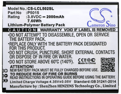 3.8V, 2000mAh, Li-Polymer Battery fits Logicom, L-ite 502, 7.6Wh