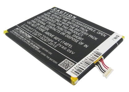 3.7V, 1800mAh, Li-Polymer Battery fits Alcatel, One Touch Idol Ultra, Ot-6033, 6.66Wh