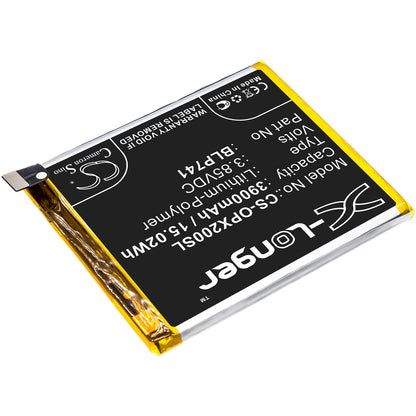 3.85V, 3900mAh, Li-Polymer Battery fits Oppo, Realme X2, 15.015Wh