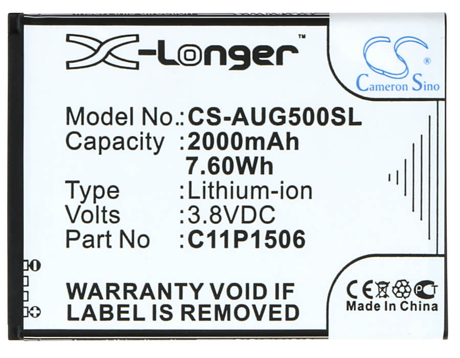 3.8V, 2000mAh, Li-ion Battery fits Asus, G500tg, Live Dual Sim, 7.6Wh