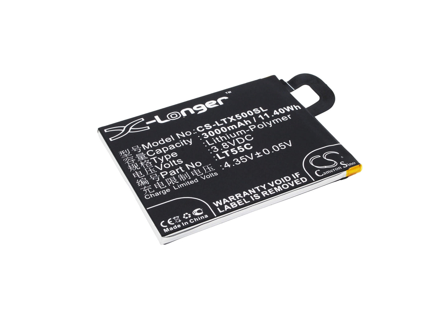 3.8V, 3000mAh, Li-Polymer Battery fits Leeco, Le1s, X500, 11.4Wh