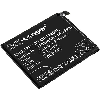 3.85V, 3700mAh, Li-Polymer Battery fits Oneplus, 7t, Hd1901, 14.245Wh