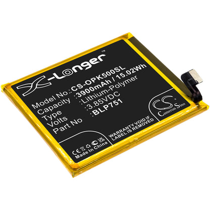 3.85V, 3900mAh, Li-Polymer Battery fits Oppo, K5, Pcnm00, 15.015Wh