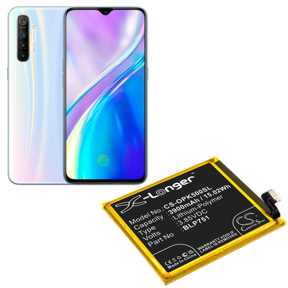 3.85V, 3900mAh, Li-Polymer Battery fits Oppo, K5, Pcnm00, 15.015Wh