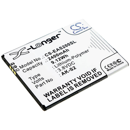 3.8V, 2400mAh, Li-Polymer Battery fits Emporia, Smart 2, 9.12Wh