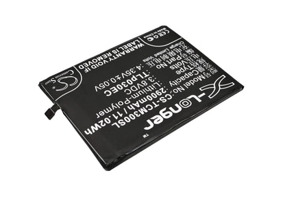 3.8V, 2900mAh, Li-Polymer Battery fits Tcl, 3s, M3g, 11.02Wh