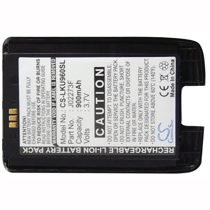 3.7V, 850mAh, Li-ion Battery fits Lg, Ku960, 3.145Wh