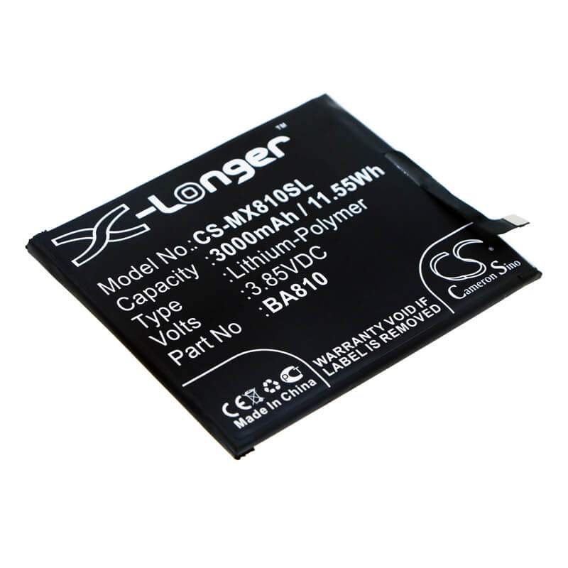 3.85V, 3000mAh, Li-Polymer Battery fits Meizu, M810h, M8c, 11.55Wh