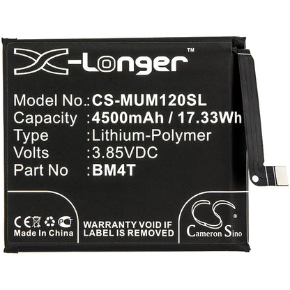 3.85V, 4500mAh, Li-Polymer Battery fits Xiaomi, 10x Pro 5g, M2004j7bc, 17.325Wh