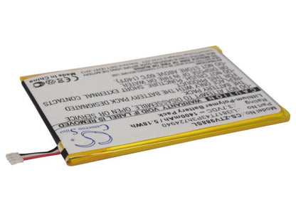 3.7V, 1400mAh, Li-Polymer Battery fits Zte, Athena, Grand S, 5.18Wh