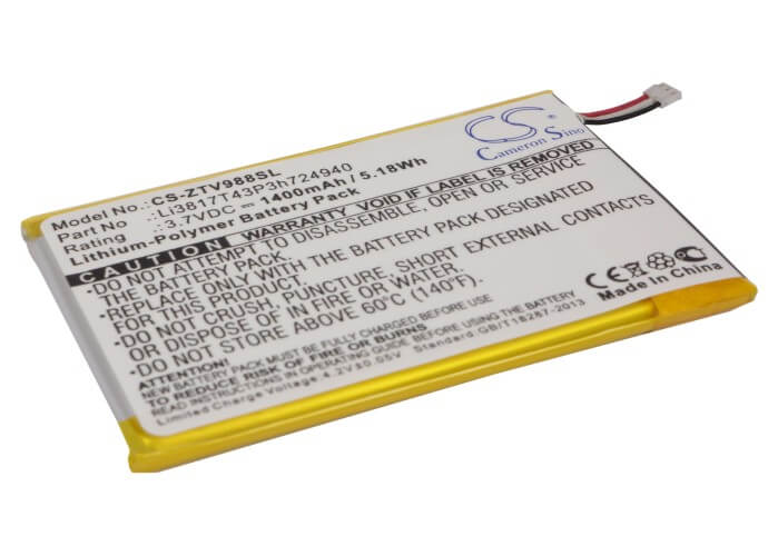 3.7V, 1400mAh, Li-Polymer Battery fits Net10, Ntzez753g3p5p, Paragon, 5.18Wh