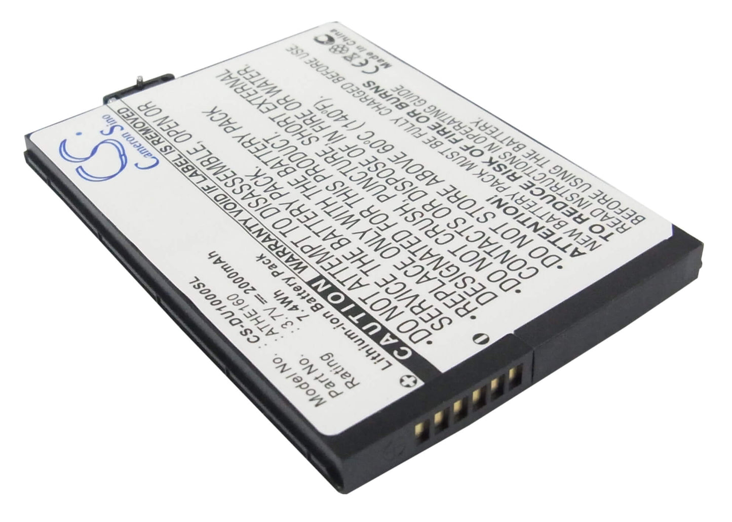 3.7V, 2000mAh, Li-ion Battery fits T-mobile, Mda Ameo, Mda Ameo 16gb, 7.4Wh