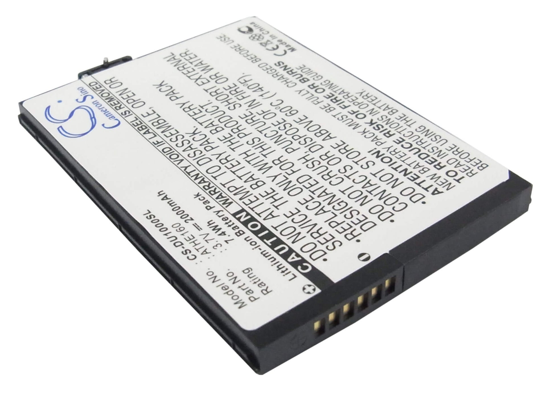 3.7V, 2000mAh, Li-ion Battery fits O2, Xda Flint, 7.4Wh