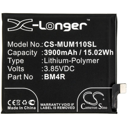3.85V, 3900mAh, Li-Polymer Battery fits Xiaomi, M2002j9e, M2002j9g, 15.015Wh