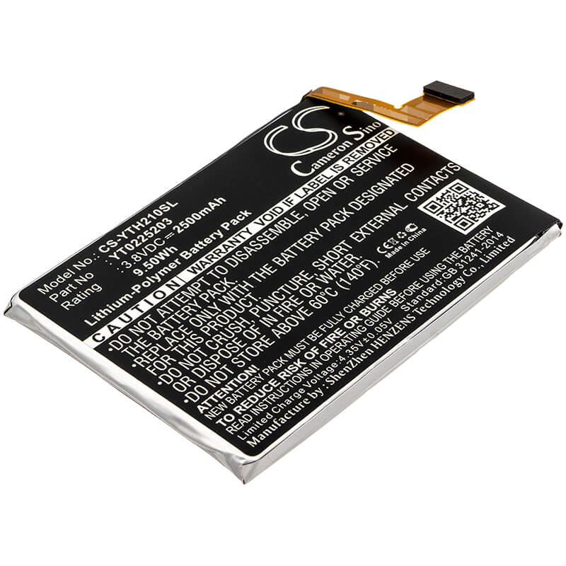 3.8V, 2500mAh, Li-Polymer Battery fits Yota, Yotaphone 2, 9.5Wh