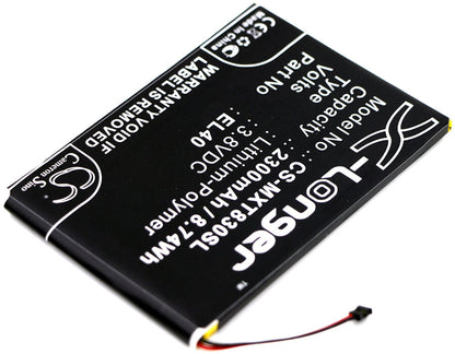 3.8V, 2300mAh, Li-Polymer Battery fits Motorola, Moto E Xt1019, Xt1019, 8.74Wh