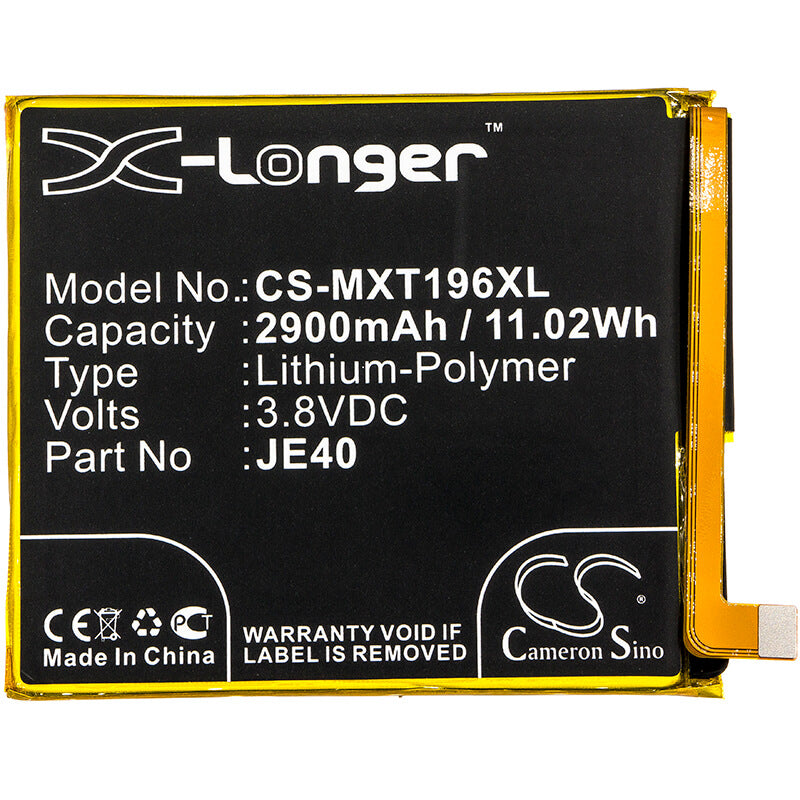 3.8V, 2900mAh, Li-Polymer Battery fits Motorola, Moto G7 Optimo, Moto G7 Optimo Td-lte, 11.02Wh