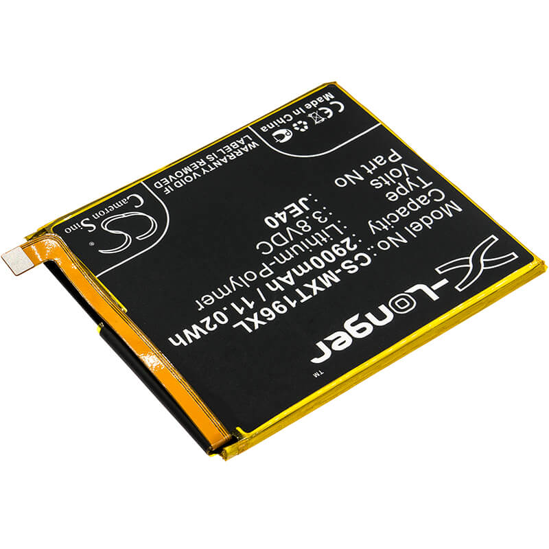 3.8V, 2900mAh, Li-Polymer Battery fits T-mobile, Revvlry, Xt1952-t, 11.02Wh