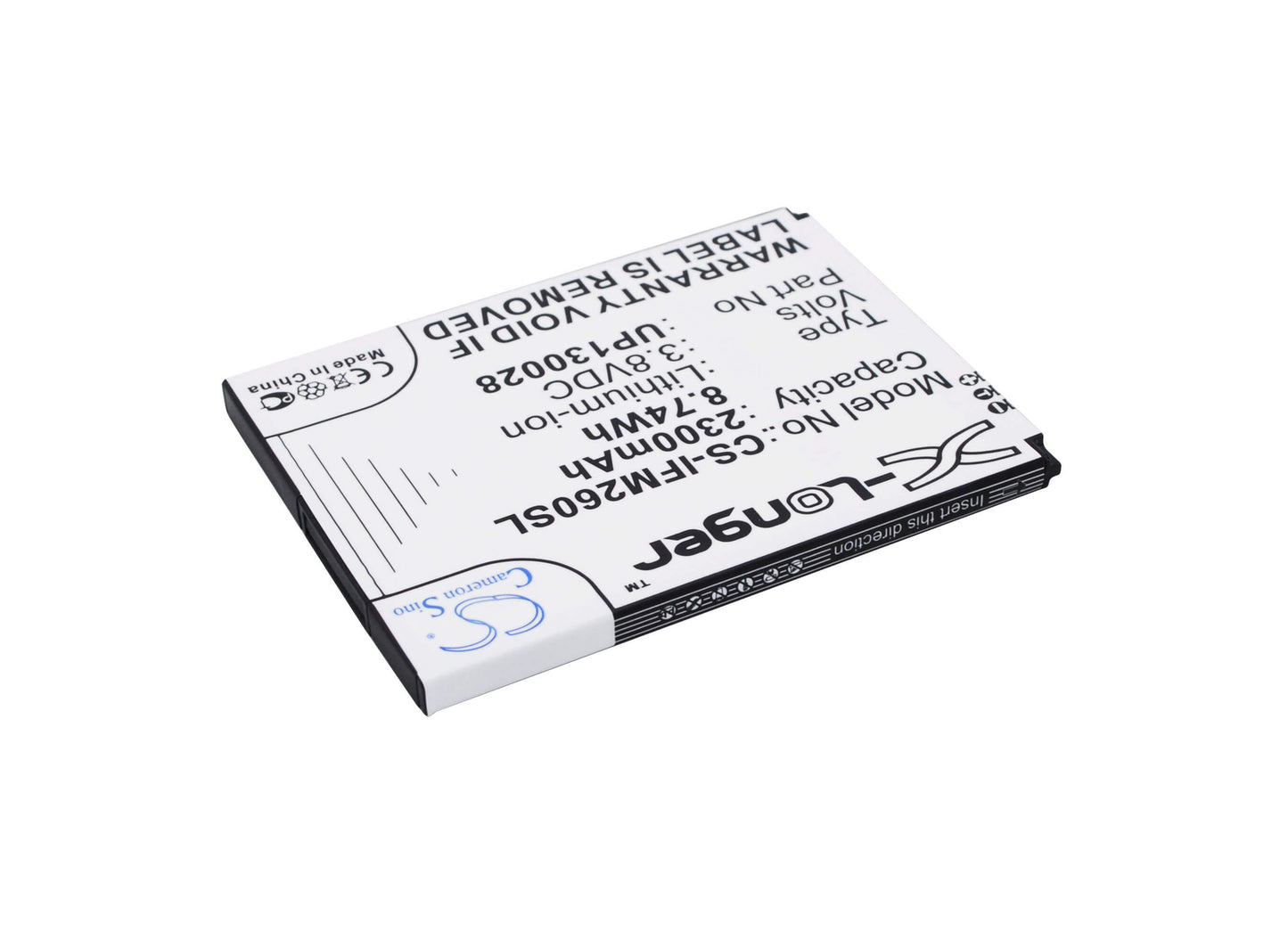 3.8V, 2300mAh, Li-ion Battery fits Infocus, In260, In310, 8.74Wh
