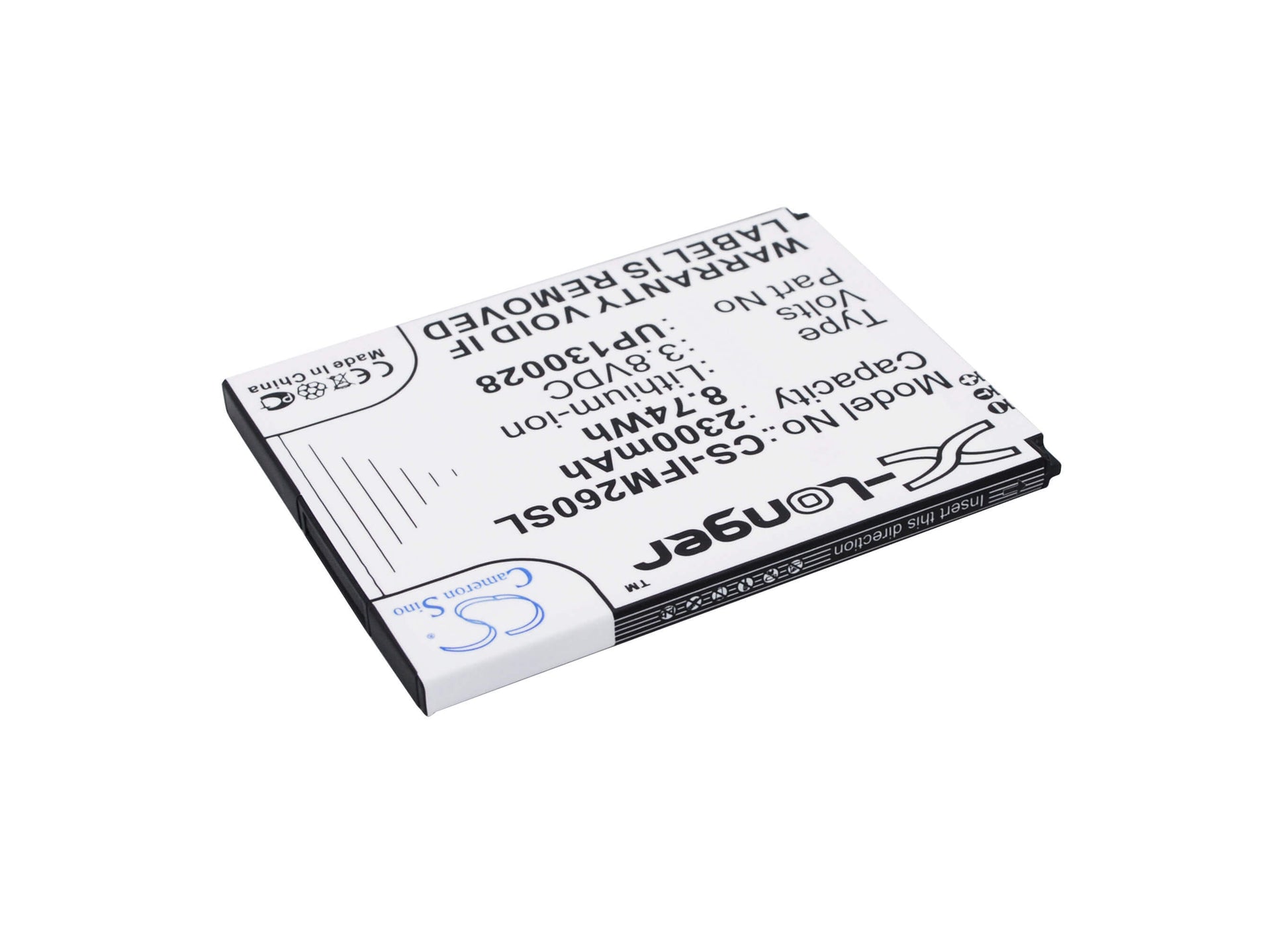 3.8V, 2300mAh, Li-ion Battery fits Infocus, In260, In310, 8.74Wh