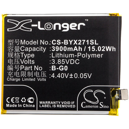 3.85V, 3900mAh, Li-Polymer Battery fits Bbk, V1829a, V1829t, 15.015Wh