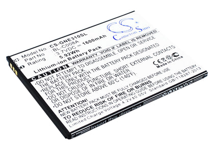 3.7V, 1600mAh, Li-ion Battery fits Fly, Iq4410, 5.92Wh