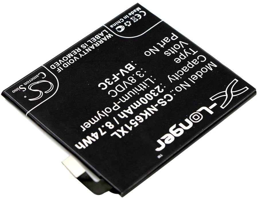 3.8V, 2300mAh, Li-Polymer Battery fits Nokia, Lumia 650 Xl, 8.74Wh