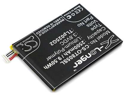 3.8V, 2500mAh, Li-Polymer Battery fits Alcatel, One Touch Pixi 3 8" 3g, One Touch Pixi 4 6.0, 9.5Wh
