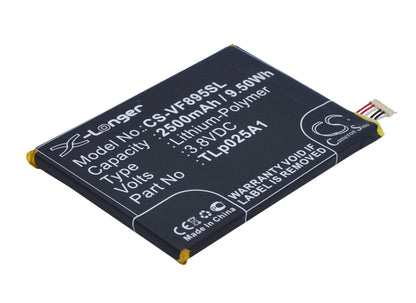 3.8V, 2500mAh, Li-Polymer Battery fits Vodafone, Smart Prime 6, Vf-895, 9.5Wh