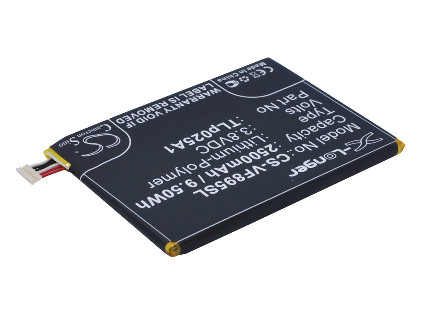 3.8V, 2500mAh, Li-Polymer Battery fits Vodafone, Smart Prime 6, Vf-895, 9.5Wh