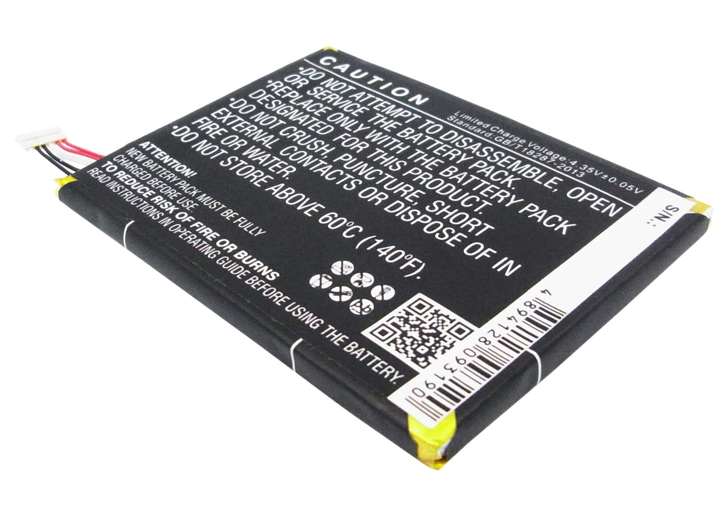 3.8V, 2500mAh, Li-Polymer Battery fits Blackberry, Stj100-1, Z3, 9.5Wh