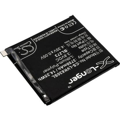 3.8V, 3750mAh, Li-Polymer Battery fits Lenovo, K6 Note, K6 Note Dual Sim, 14.25Wh