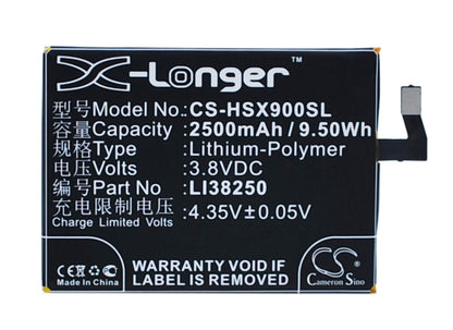 3.8V, 2500mAh, Li-Polymer Battery fits Hisense, Hs-x5t, X5t, 9.5Wh