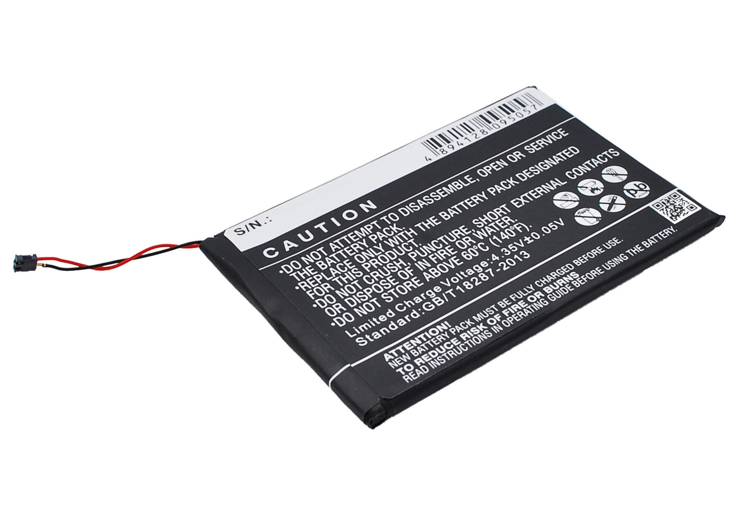 3.8V, 1980mAh, Li-Polymer Battery fits Motorola, Moto E, Moto E Dual Tv, 7.524Wh
