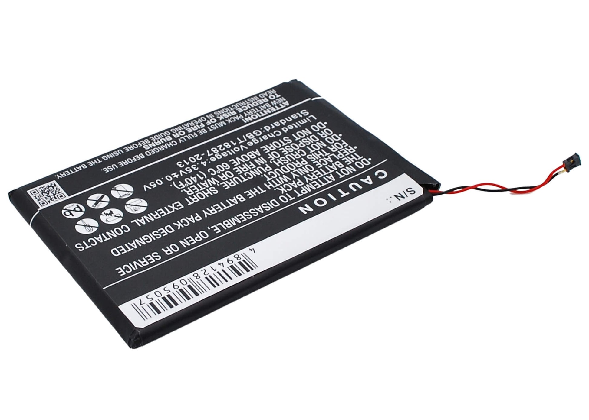 3.8V, 1980mAh, Li-Polymer Battery fits Motorola, Moto E, Moto E Dual Tv, 7.524Wh