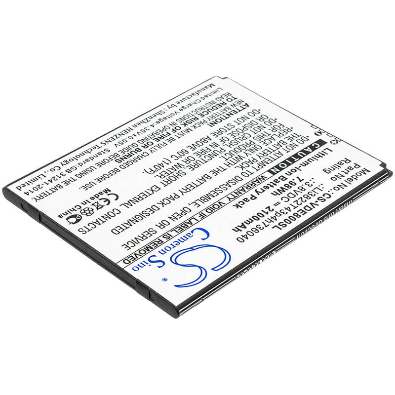 3.8V, 2100mAh, Li-ion Battery fits Vodafone, Smart E8, Vfd511, 7.98Wh