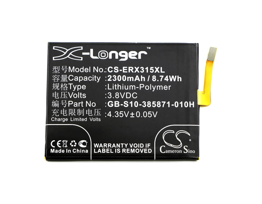 3.8V, 2300mAh, Li-Polymer Battery fits Sony Ericsson, F3111, F3112, 8.74Wh
