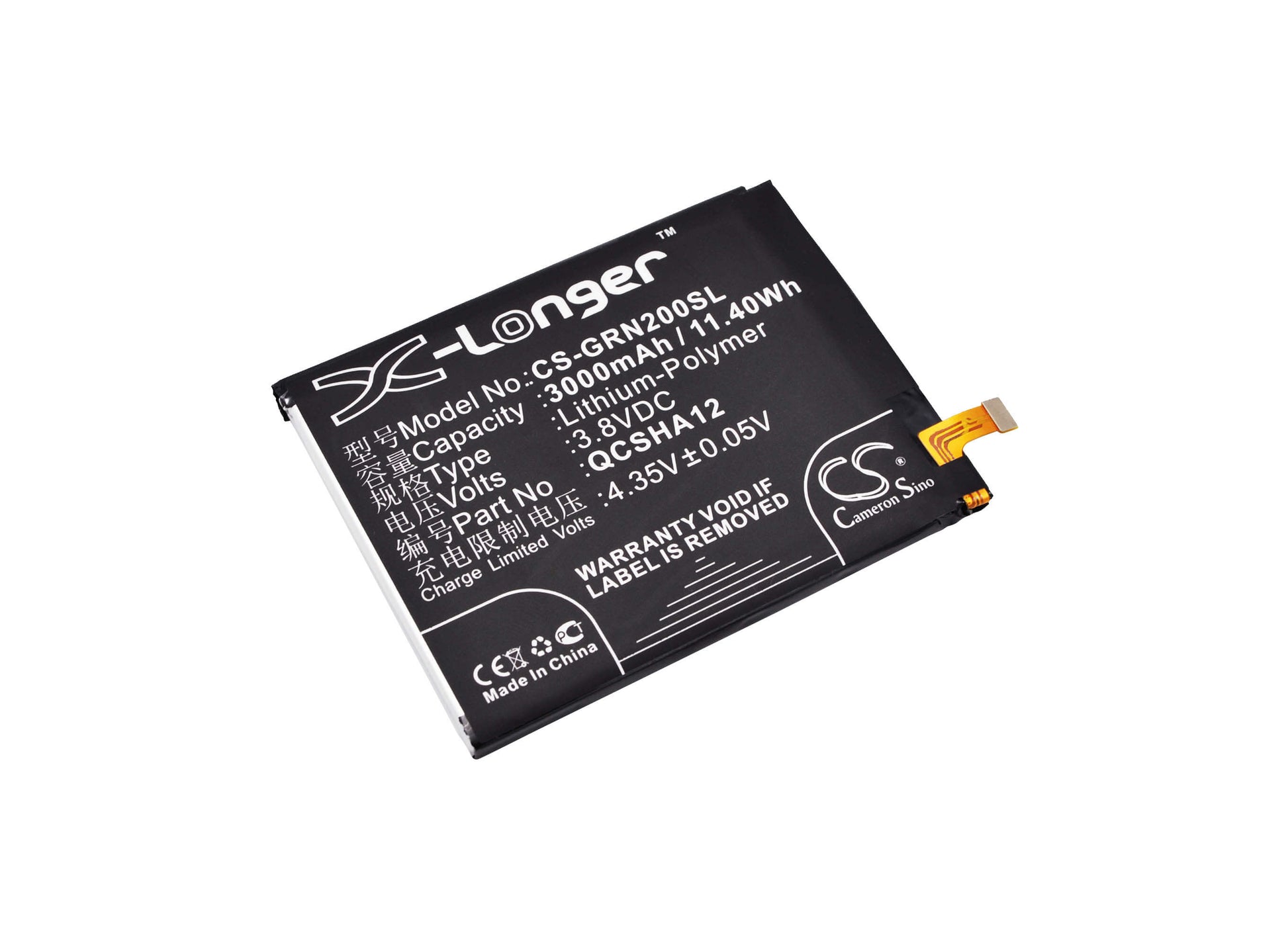 3.8V, 3000mAh, Li-Polymer Battery fits Green Orange, Jl610, N2, 11.4Wh