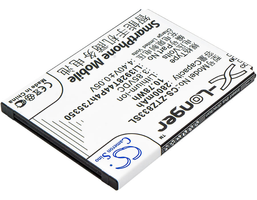 3.85V, 2800mAh, Li-ion Battery fits Zte, Avid Trio, Q802t, 10.78Wh