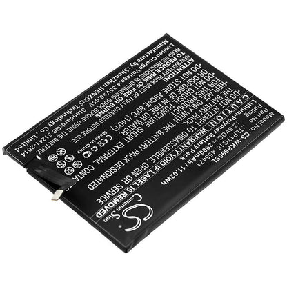 3.8V, 2900mAh, Li-Polymer Battery fits Wiko, P6901, Wim Lite, 11.02Wh