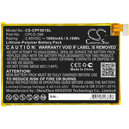 3.85V, 1600mAh, Li-Polymer Battery fits Coolpad, E561, Torino S, 6.16Wh