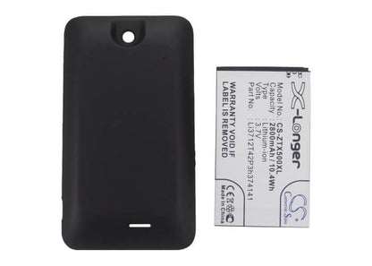 3.7V, 2800mAh, Li-ion Battery fits Zte, Score M, X500, 10.36Wh